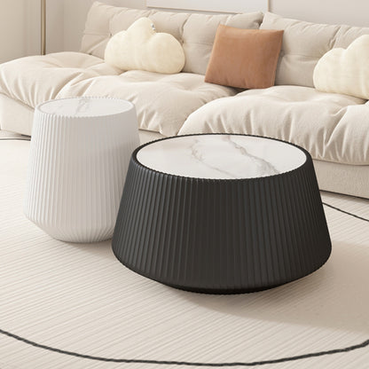 Round Black Gold Coffee Table - Modern Sofa Table