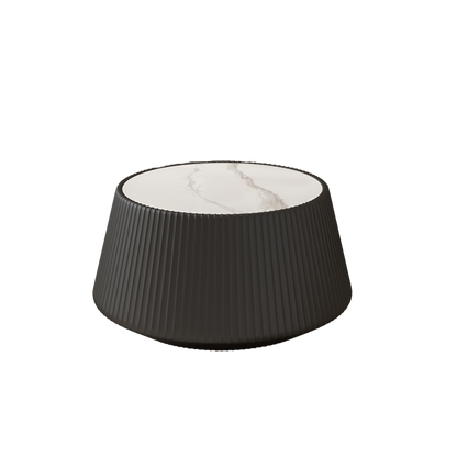 Round Black Gold Coffee Table - Modern Sofa Table