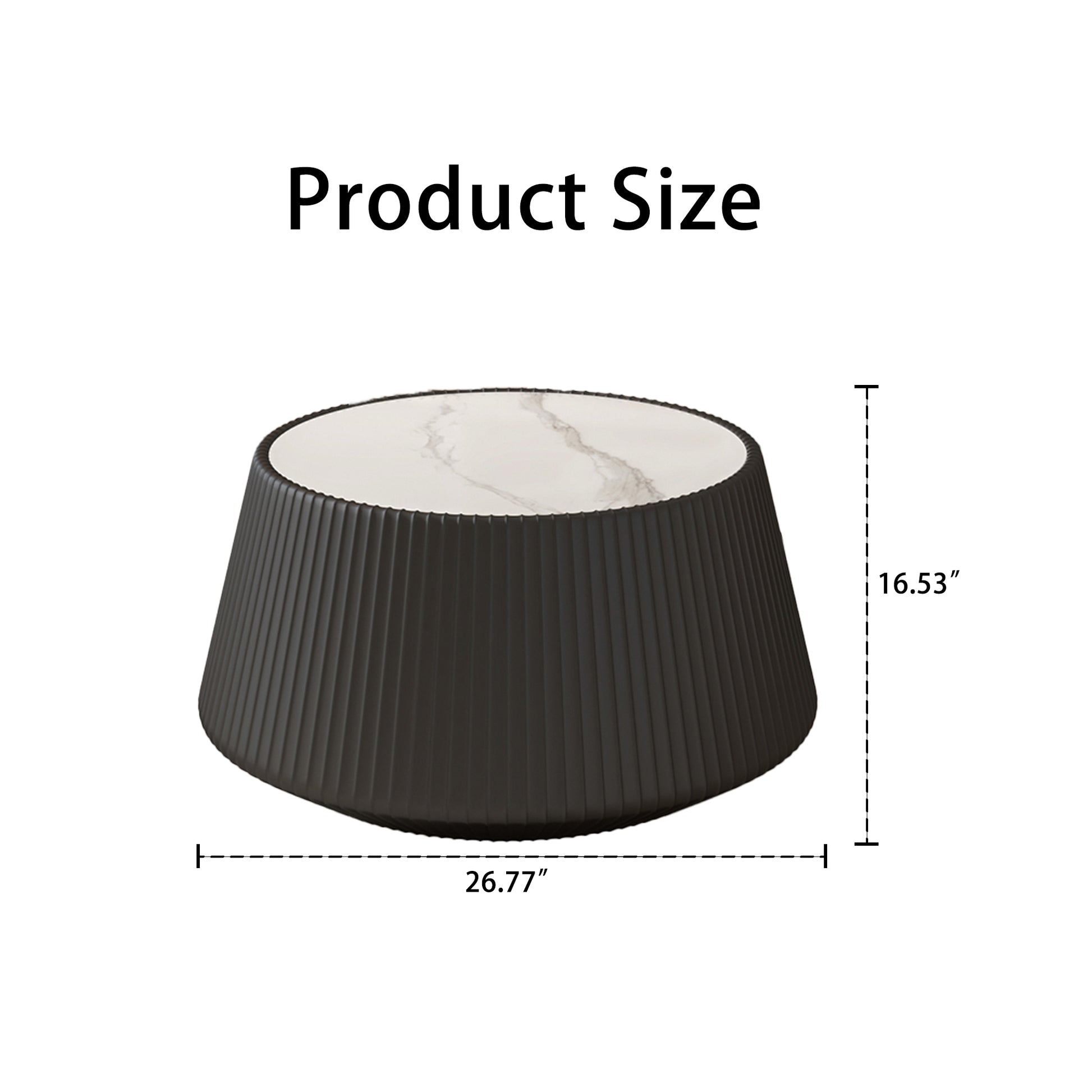 Round Black Gold Coffee Table - Modern Sofa Table