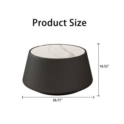Round Black Gold Coffee Table - Modern Sofa Table