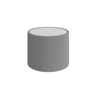 Grey White Gold Cylindrical End Table - Modern Coffee Table for Living Room