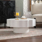 Scalloped White Coffee Table: Unique Wave-Edge Shape, Elegant Focal Piece for Stylish Spaces.