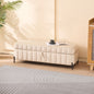 49.21" Wide Upholstered Velvet Storage Soft Bench Footstool Ottoman End of Bed with Metal Legs, Foot Rest for Living Room, Entryway and Bedroom. Beige