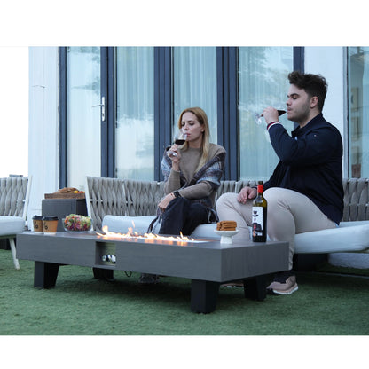 54 Inch Black Outdoor Fire Pit Table - Patio Heater