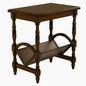 Classic Wooden Side Table with Magazine Rack, Rubberwood Legs, and Birch Veneer Finish – Elegant and Multi-Purpose Accent Furniture