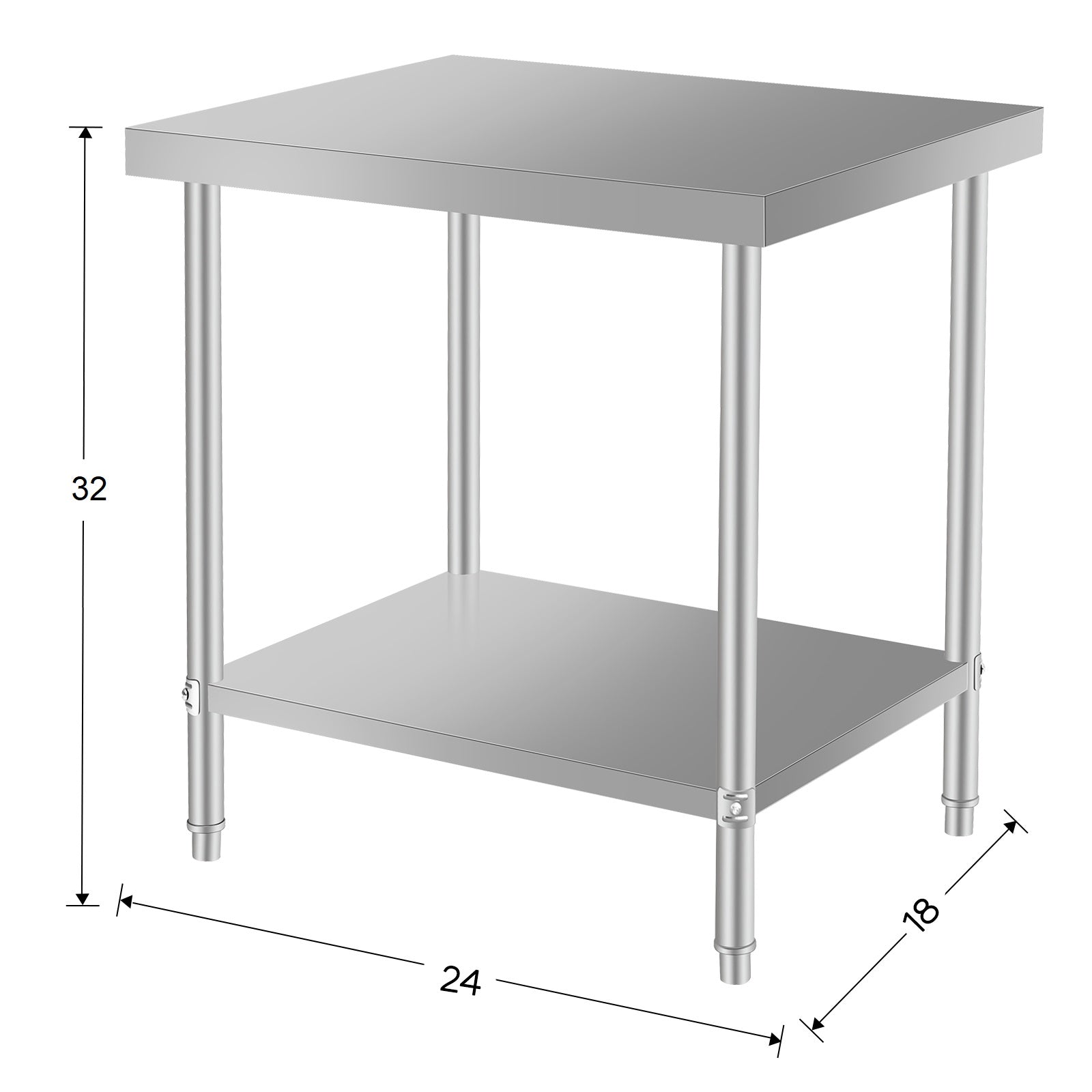 24 Inch Stainless Steel Kitchen Table - Restaurant Prep Table