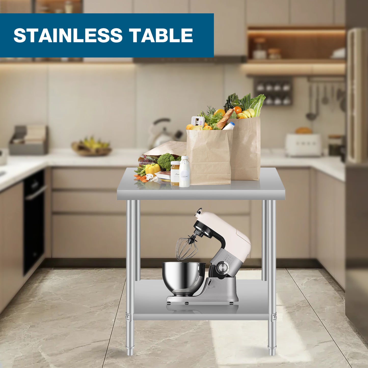 24 Inch Stainless Steel Kitchen Table - Restaurant Prep Table
