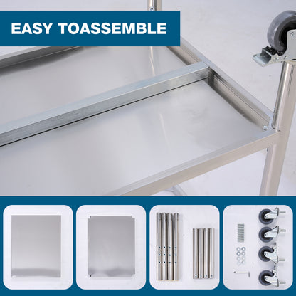 30 Inch Stainless Steel Kitchen Table - Silver