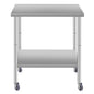 30''*24'' Commercial Work Table for Restaurant and Home Stainless Steel Kitchen Prep Table with Under Shelf and wheels