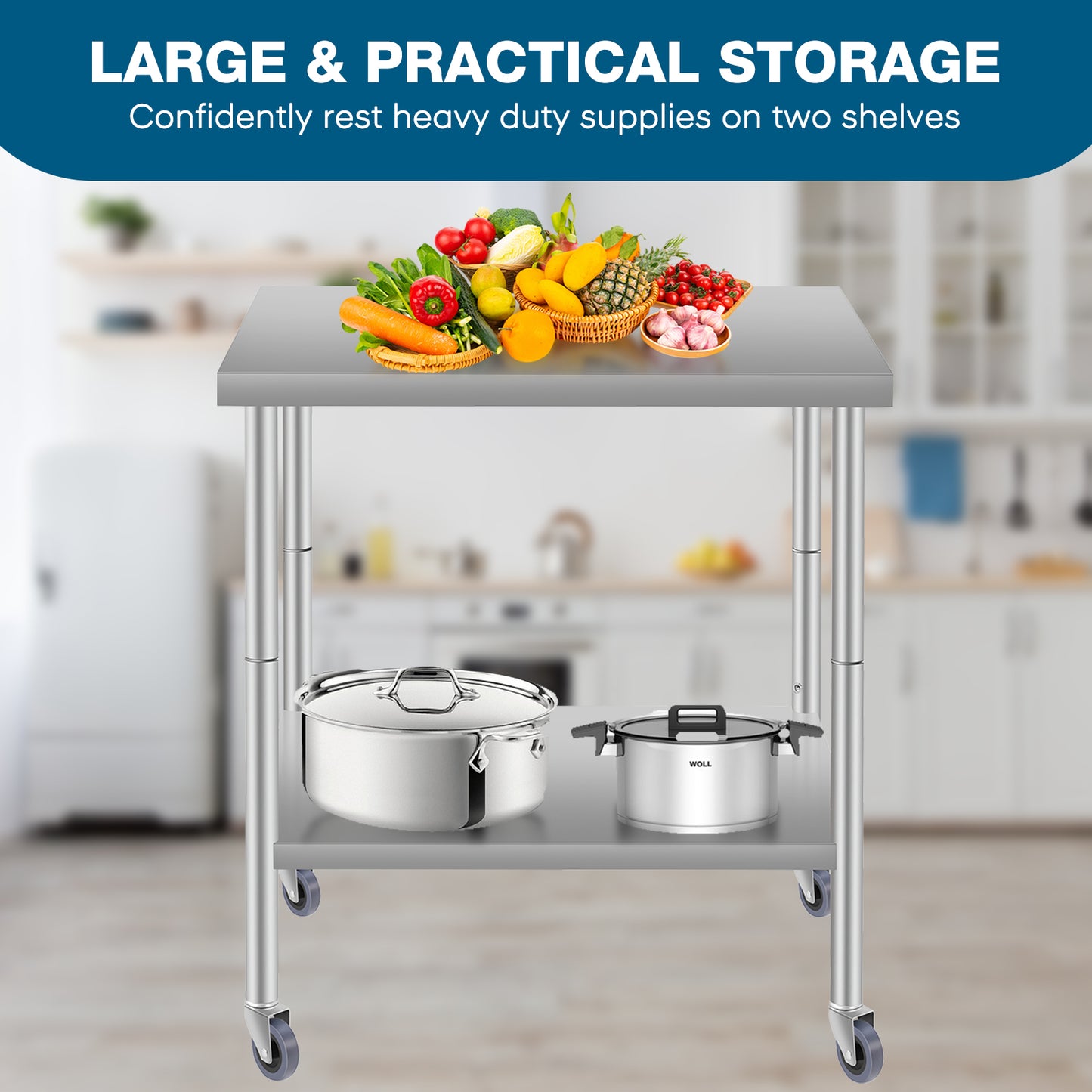 48 Inch Stainless Steel Kitchen Table - Restaurant Prep Table