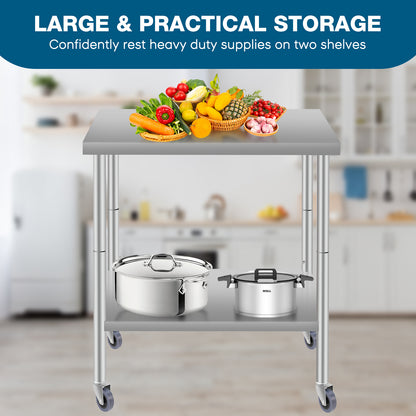 48 Inch Stainless Steel Kitchen Table - Restaurant Prep Table