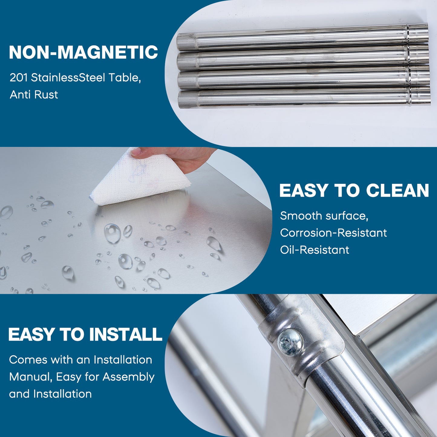 36 Inch Stainless Steel Kitchen Table - Restaurant Prep Table