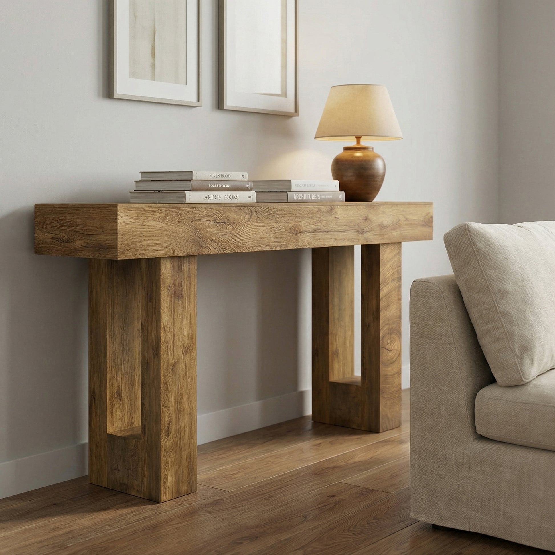 63" Long Console Table - Farmhouse Entryway Storage