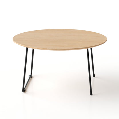 Round Acacia Wood Coffee Table - Modern Design for Living Room
