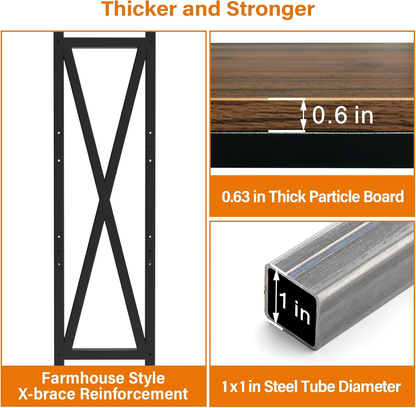 Black Metal Kitchen Shelving Unit - 56" Storage Rack