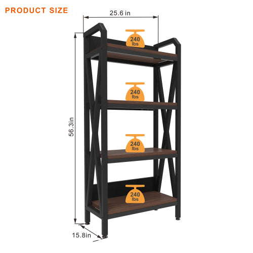 Black Metal Kitchen Shelving Unit - 56" Storage Rack
