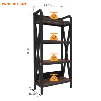 Black Metal Kitchen Shelving Unit - 56" Storage Rack