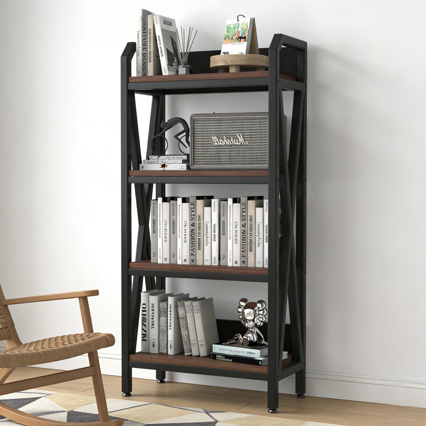 Black Metal Kitchen Shelving Unit - 56" Storage Rack