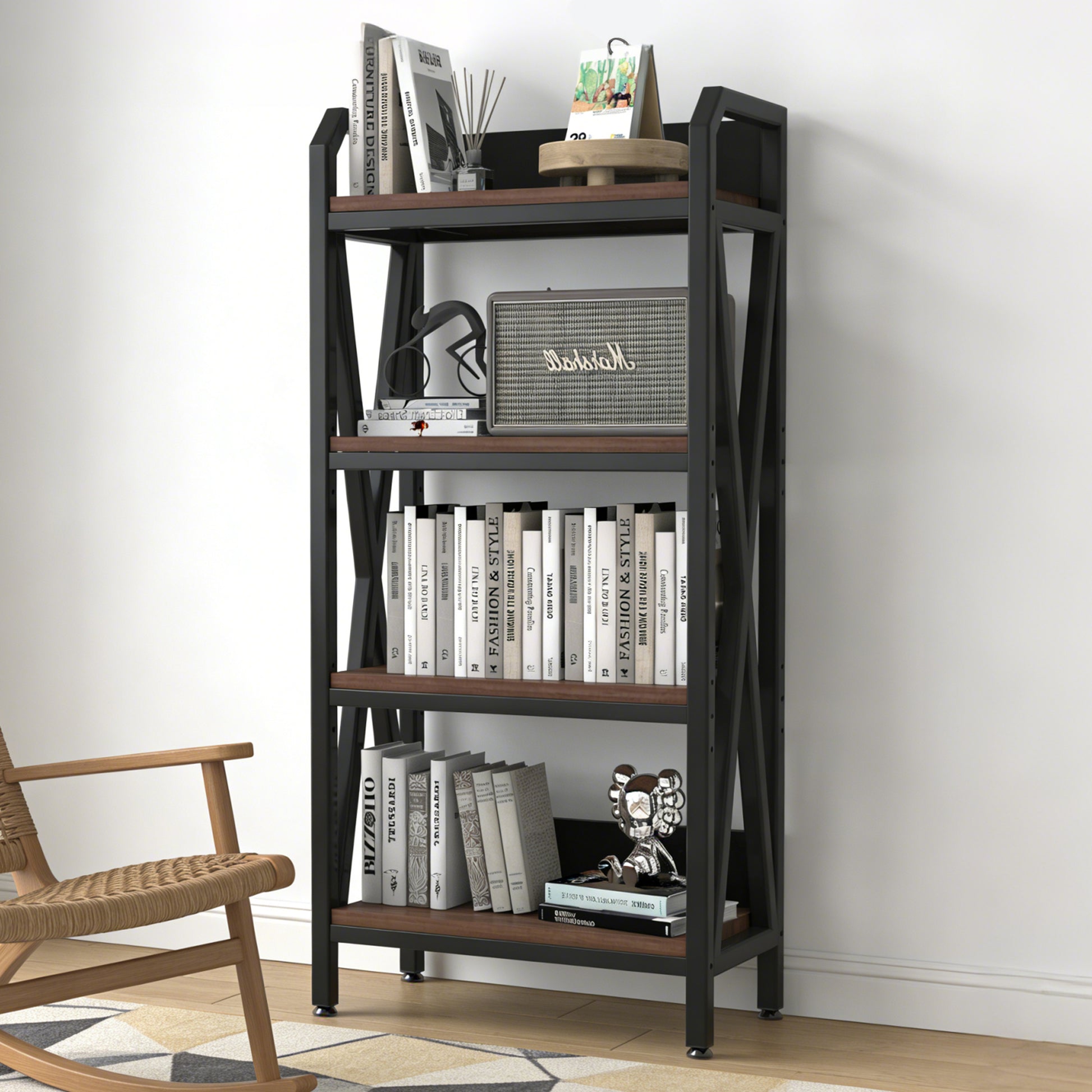 Black Metal Kitchen Shelving Unit - 56" Storage Rack