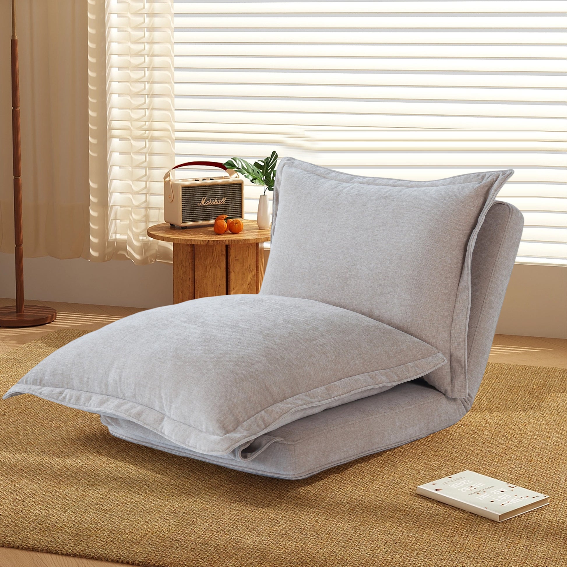 Convertible Flip Chair: Floor SofaBed with Adjustable Backrest andPillows
