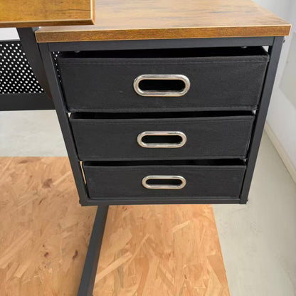 Black Drafting Table with Stool & Drawers - Adjustable Desk for Living Room