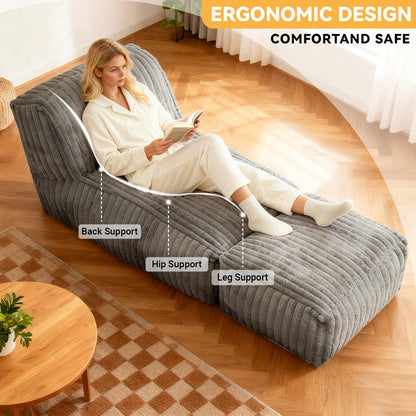 Living Room Modular Flannelette Bean Bag Chair for Multi-Scene Lounging and Napping