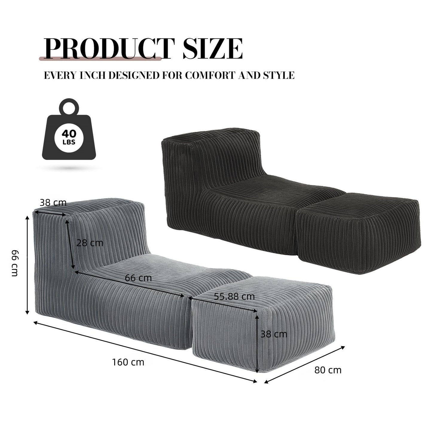 Living Room Modular Flannelette Bean Bag Chair for Multi-Scene Lounging and Napping