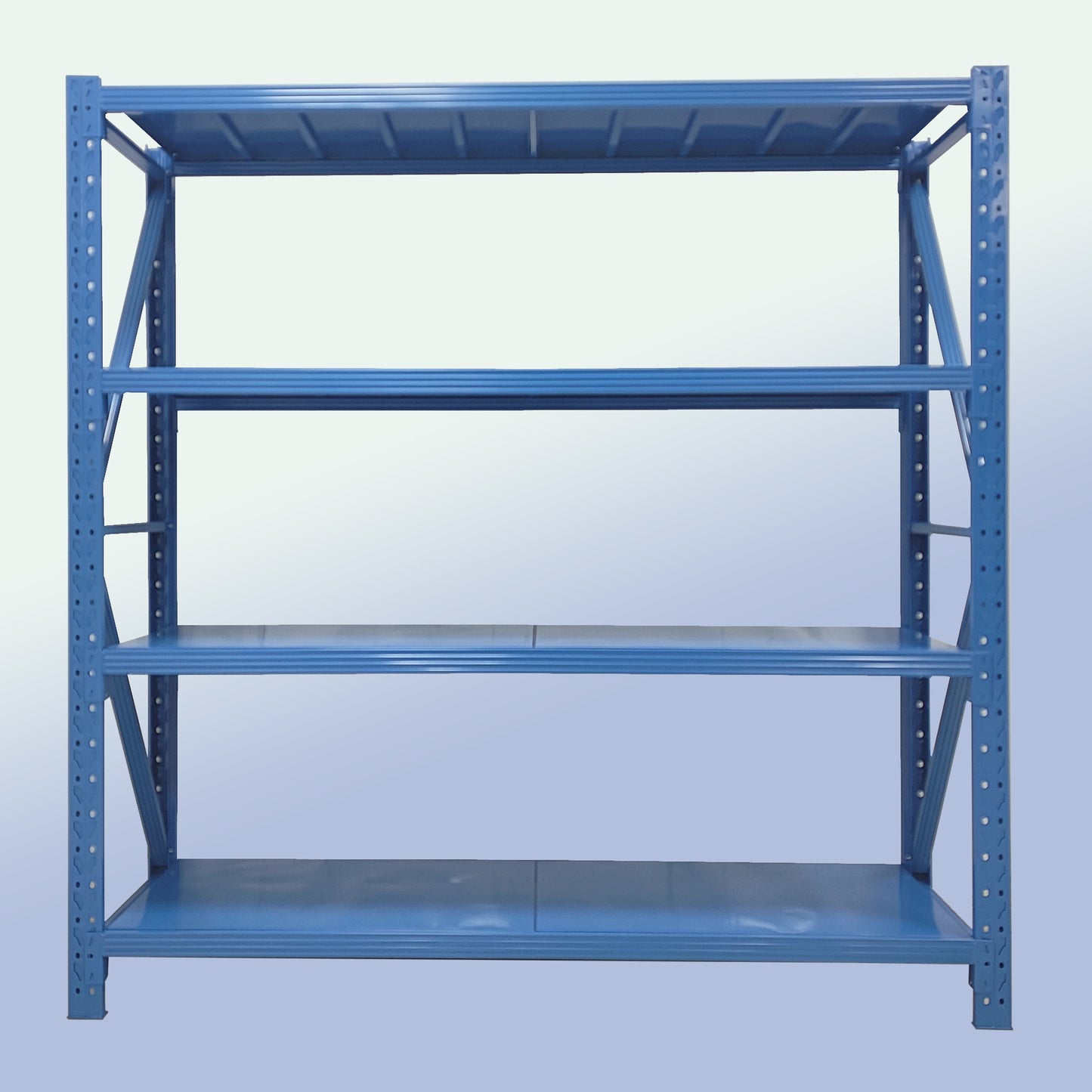 4-Tier Metal Garage Shelving Unit - Adjustable Blue Storage Rack