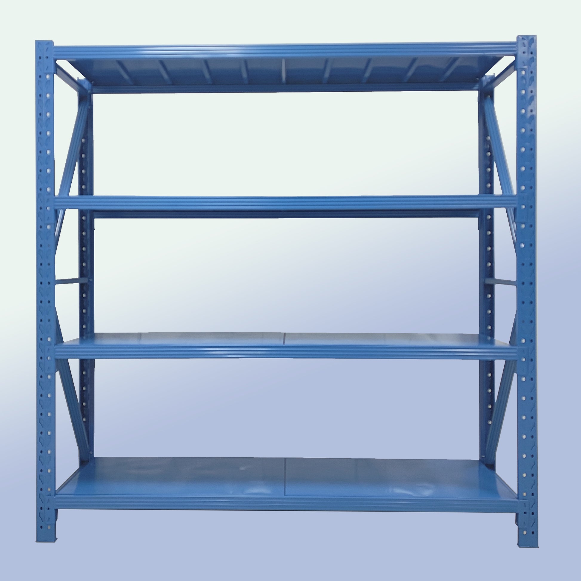 4-Tier Metal Garage Shelving Unit - Adjustable Blue Storage Rack