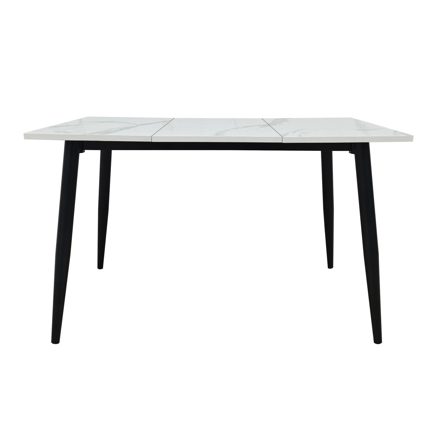 4-6 Person White Wood Metal Dining Table for Living Room