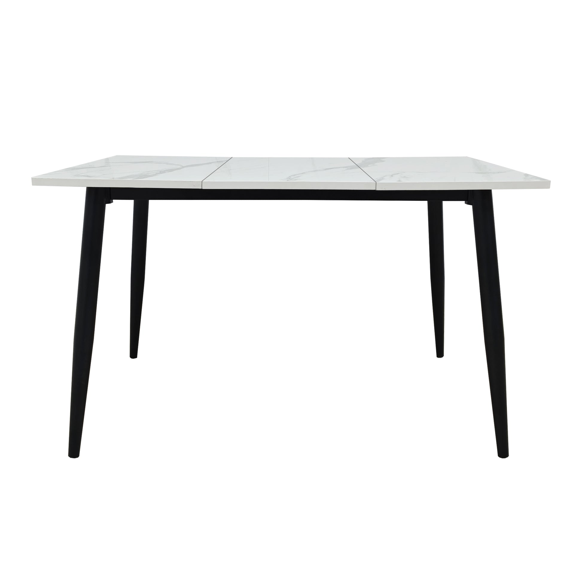 4-6 Person White Wood Metal Dining Table for Living Room