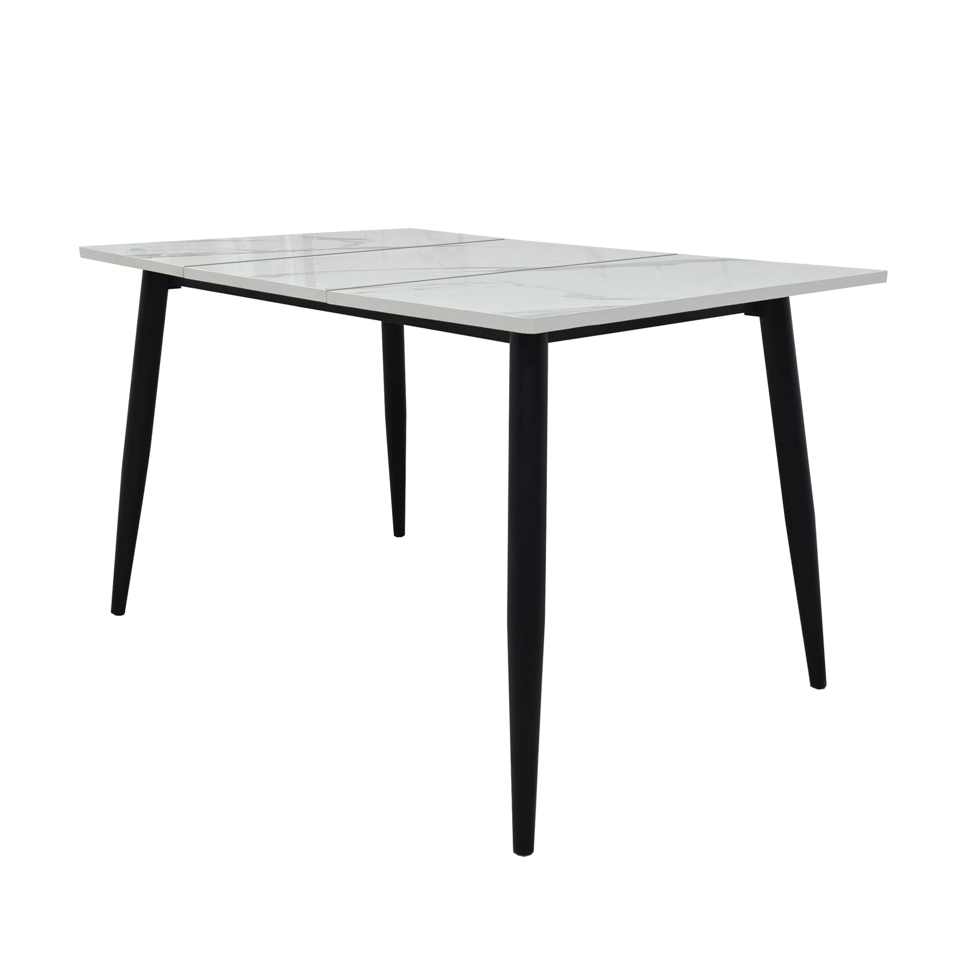 4-6 Person White Wood Metal Dining Table for Living Room