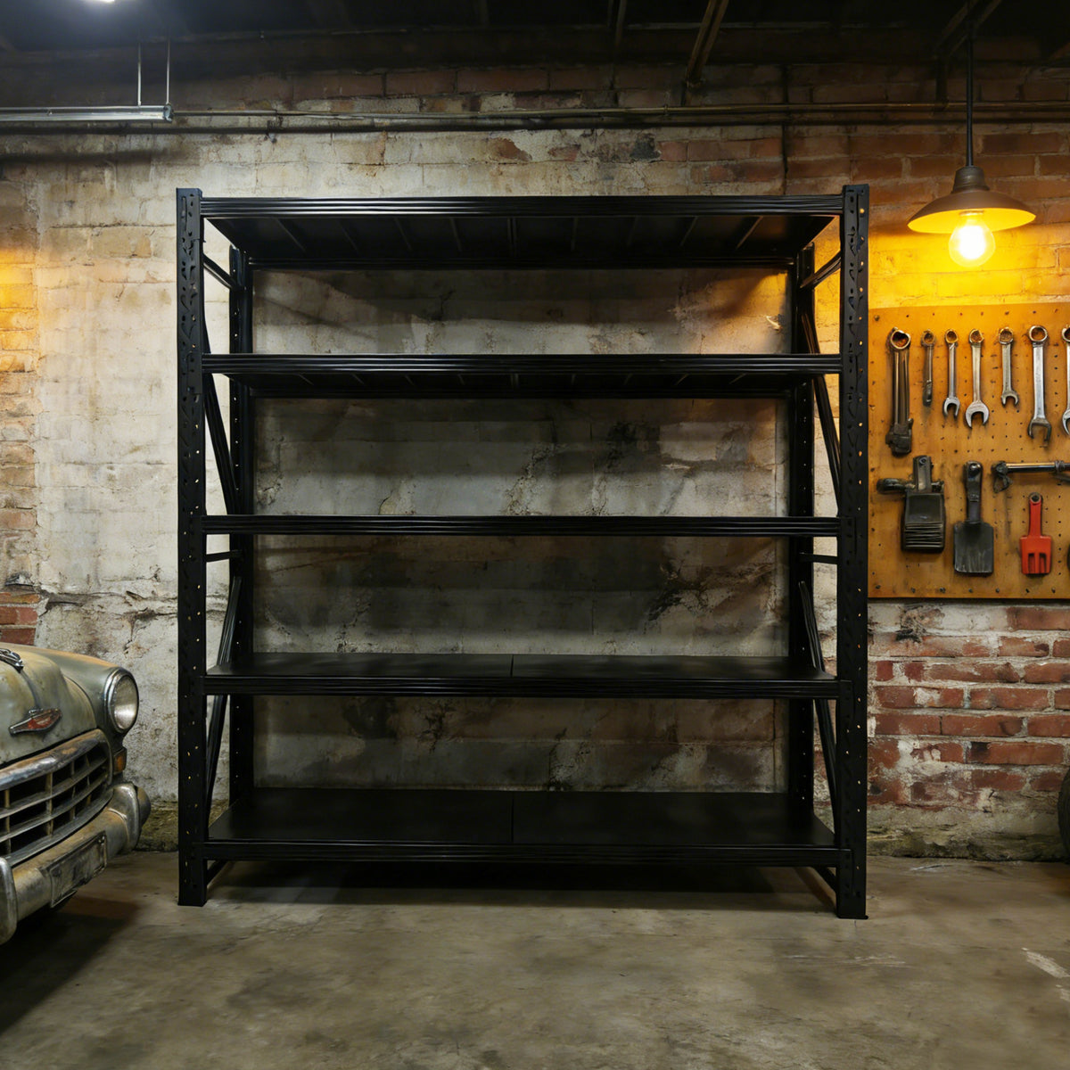 5-Tier Heavy Duty Metal Shelving Unit - Black Storage Rack