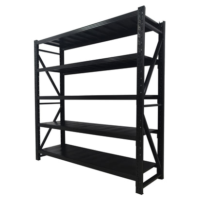 5-Tier Heavy Duty Metal Shelving Unit - Black Storage Rack
