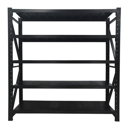 5-Tier Heavy Duty Metal Shelving Unit - Black Storage Rack