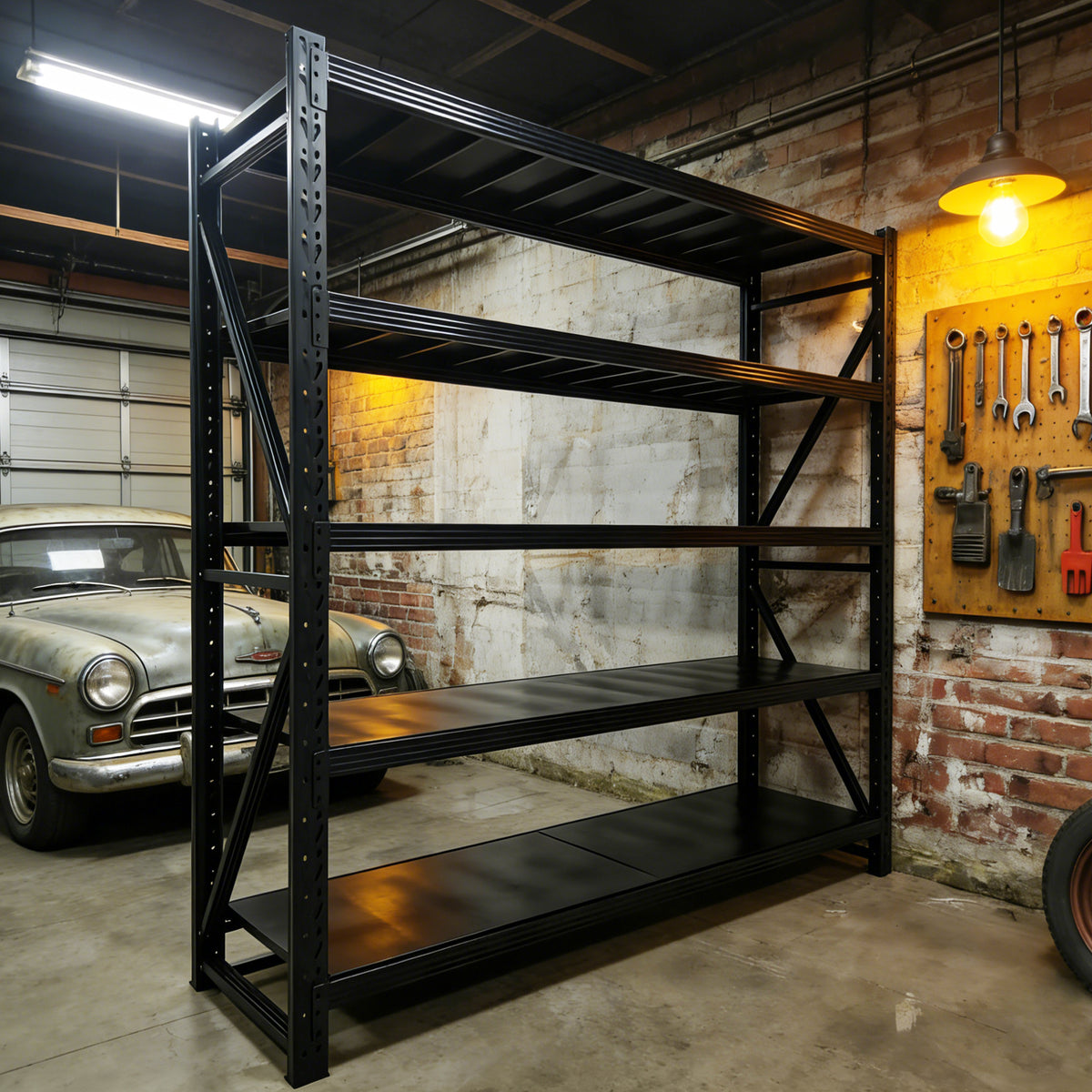 5-Tier Heavy Duty Metal Shelving Unit - Black Storage Rack