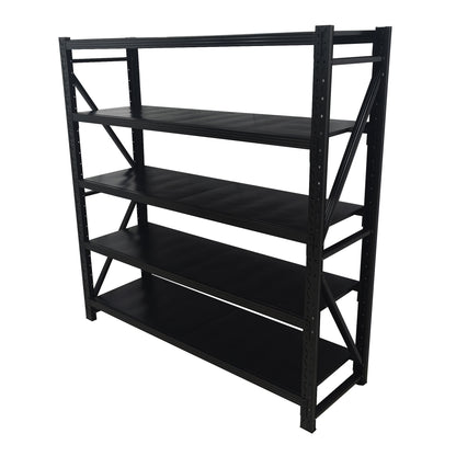 5-Tier Heavy Duty Metal Shelving Unit - Black Storage Rack