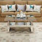 Modern square luxury coffee table home tempered glass tea table living room balcony simple table simple small apartment