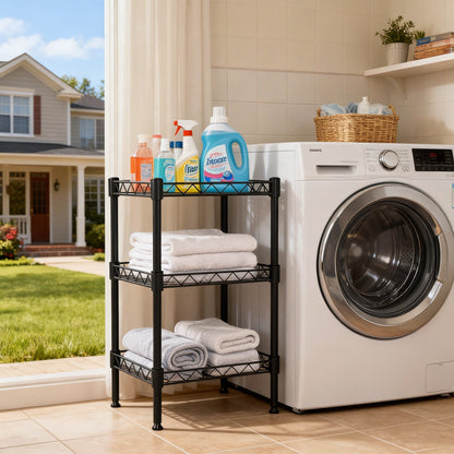 Multi purpose metal storage rack  Small 3 Tier Shelves Storage Wire Shelving Unit Metal Shelf Adjustable Organizers Storage Shelving for Bathroom Laundry Room Kitchen Pantry 17.71" x 11.81" x 24.21"
