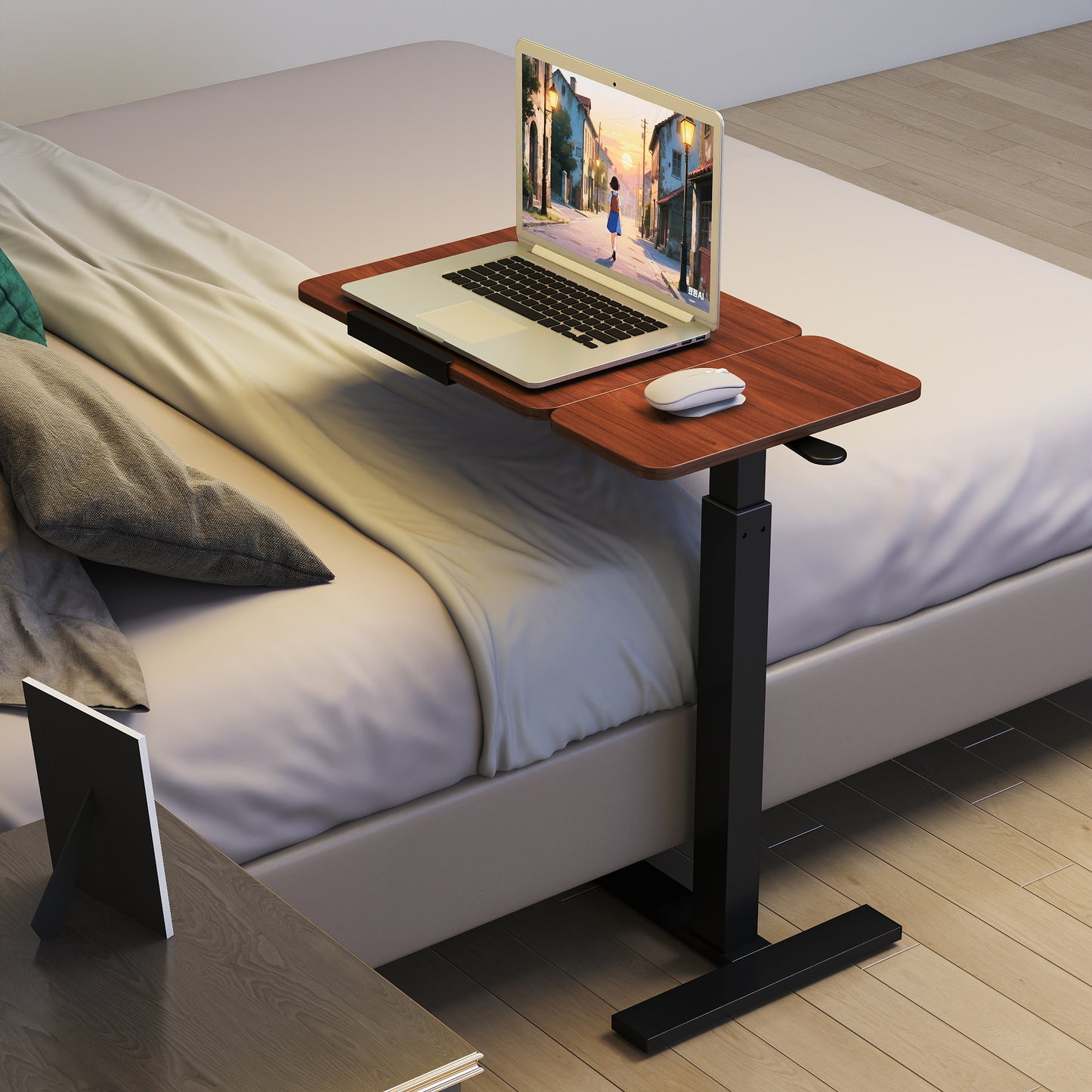Adjustable Standing Desk with Wheels for Bedroom or Office Use for Living Room