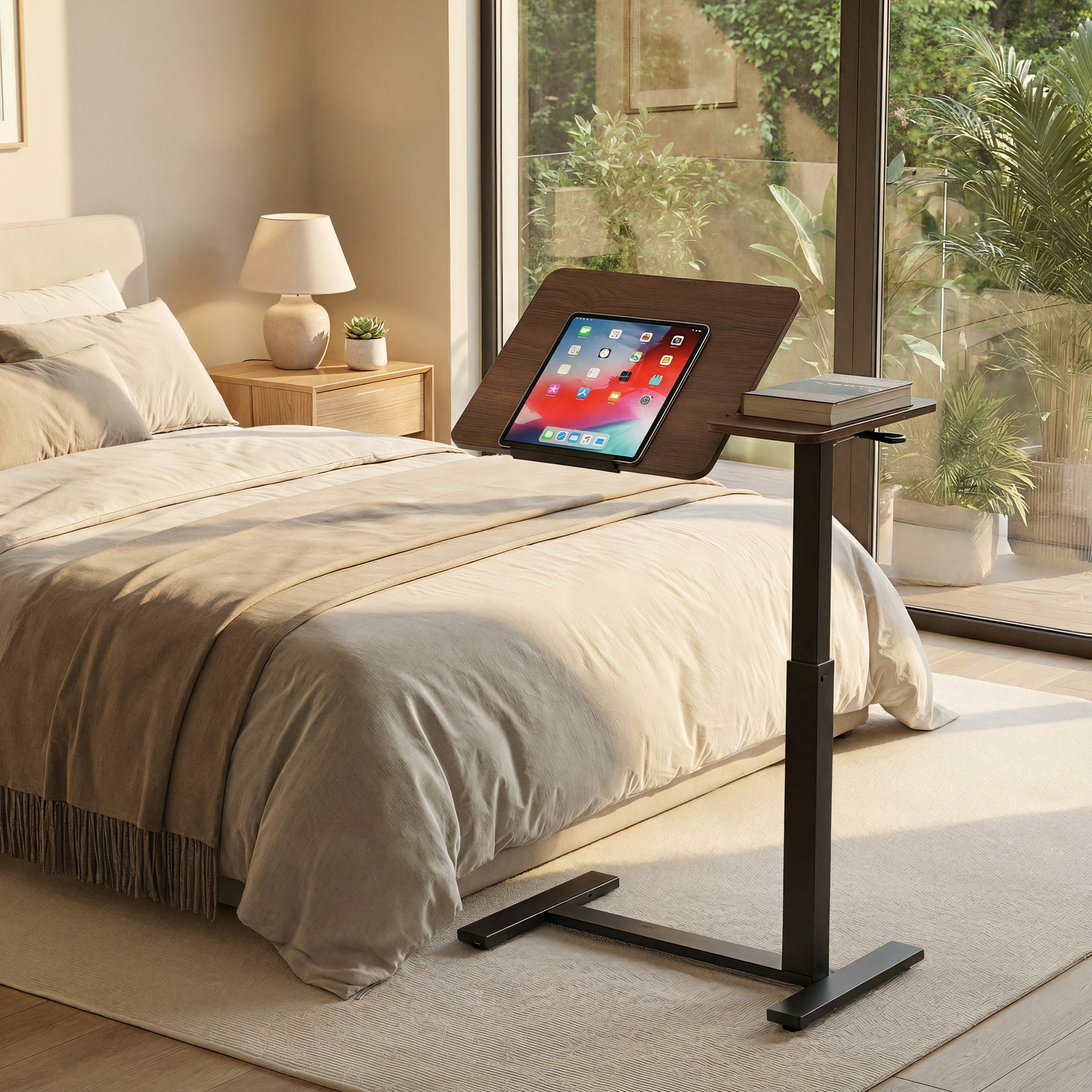 Adjustable Standing Desk with Wheels for Bedroom or Office Use for Living Room