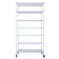 7 Tier Metal Shelf Wire Shelving Unit, 2450lbs Heavy Duty Adjustable Storage Rack with Wheels & Shelf Liners for Closet Kitchen Garage Basement Commercial Shelving - 81.5" H x 48" L x 18" D white