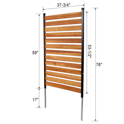Wooden Privacy Fence Panel - 76" H x 38" W - Outdoor AC Fence