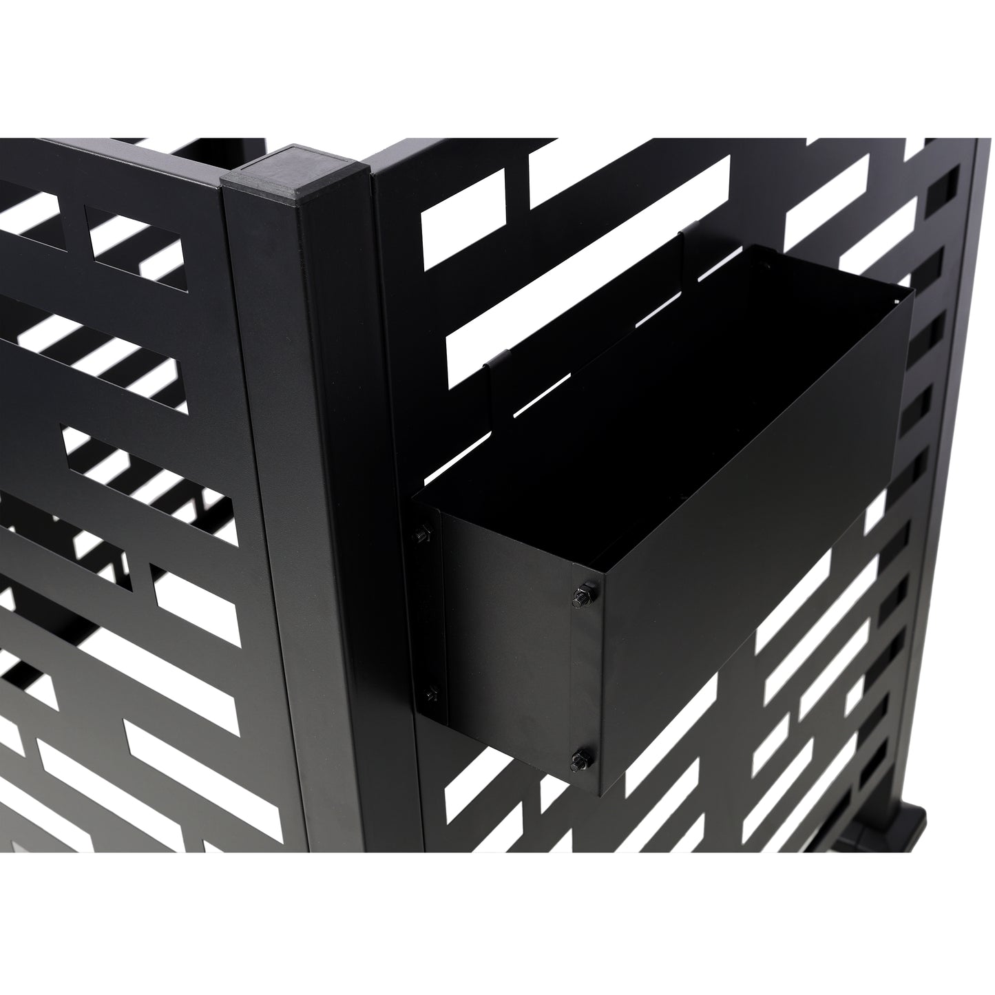 3.5’ x 3.5’ Metal Air Conditioner Fence with Planter Boxes - Black