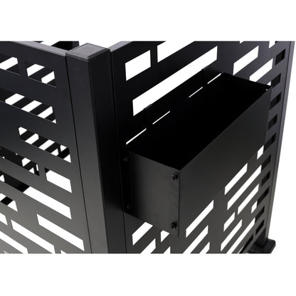 3.5’ x 3.5’ Metal Air Conditioner Fence with Planter Boxes - Black