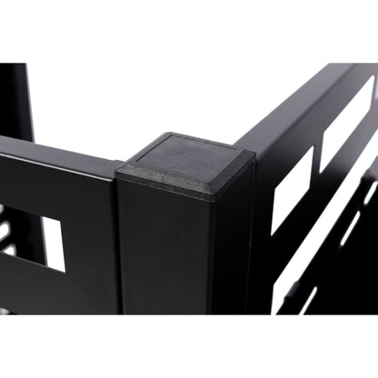 3.5’ x 3.5’ Metal Air Conditioner Fence with Planter Boxes - Black