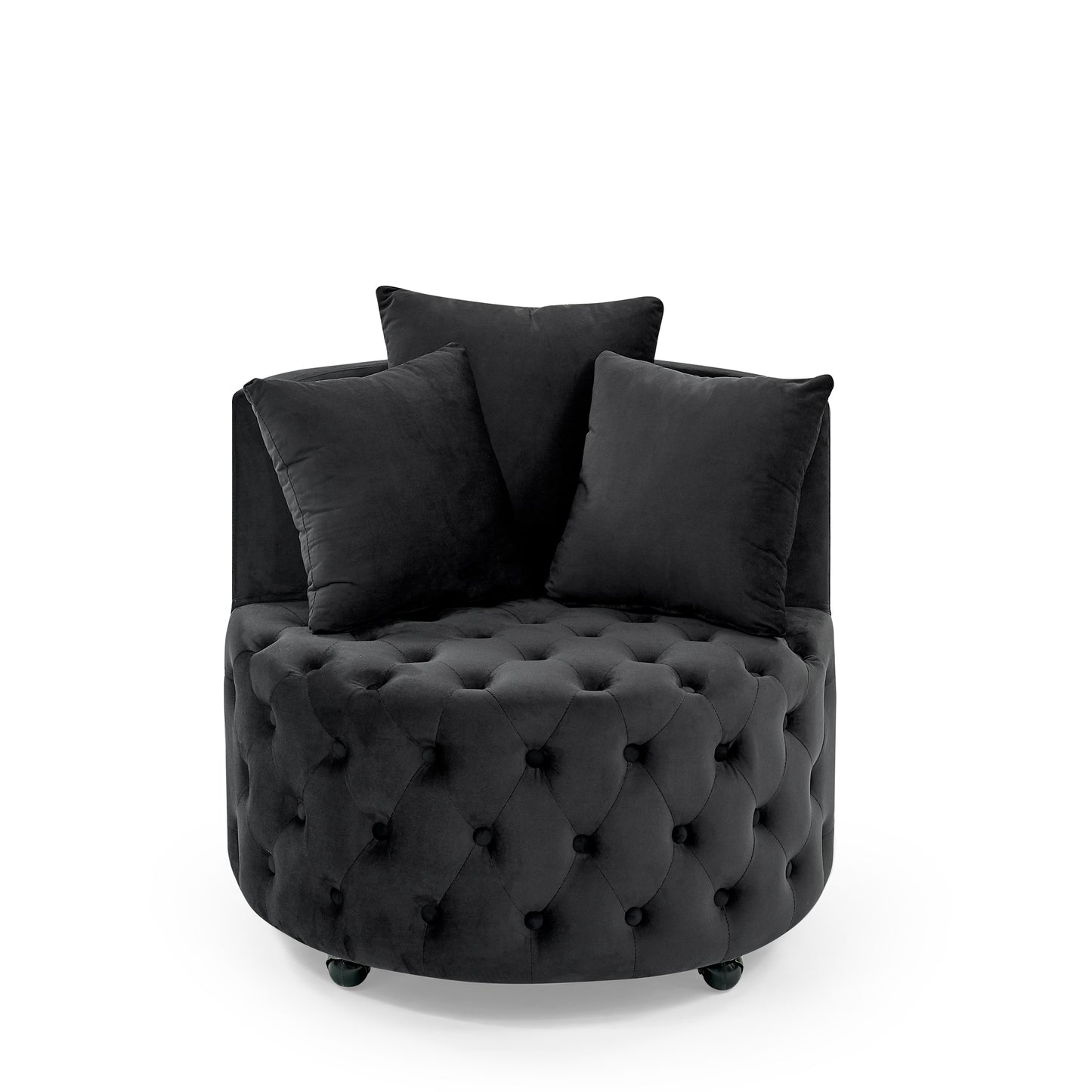 Black Foam Bean Bag Chair - Modern Swivel Design