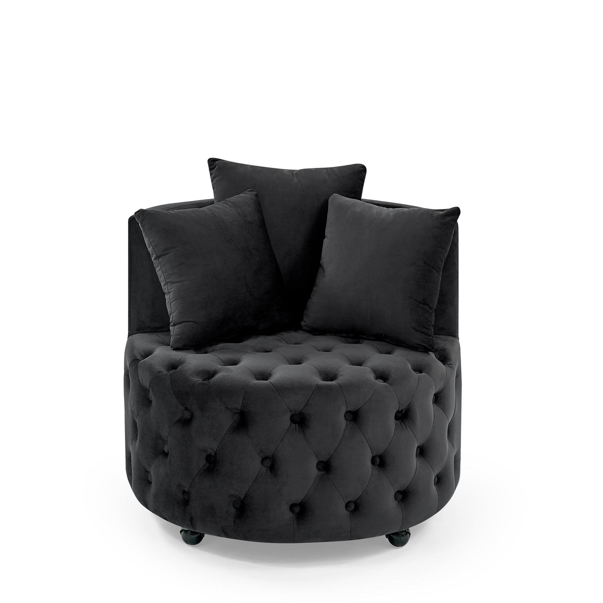 Black Foam Bean Bag Chair - Modern Swivel Design