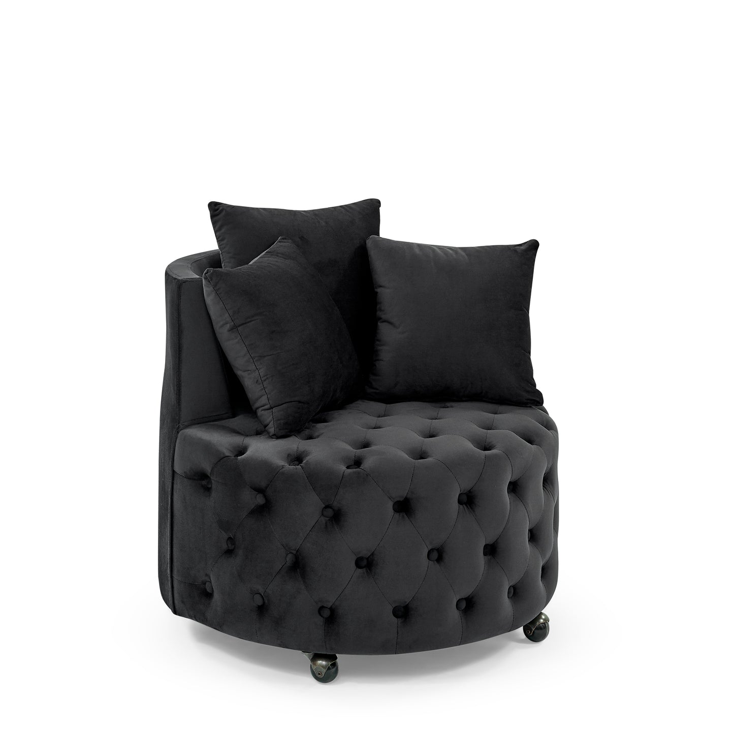 Black Foam Bean Bag Chair - Modern Swivel Design