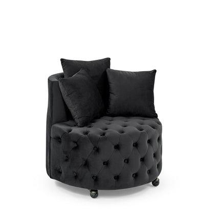 Black Foam Bean Bag Chair - Modern Swivel Design